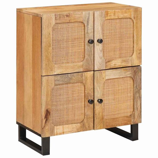 vidaXL Sideboard med lagring Brun 60 x 33,5 x 75 cm Massivt mangoträ