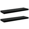 vidaXL Sv&auml;vande v&auml;gghyllor 2 st svart h&ouml;gglans 80x23,5x3,8 cm MDF