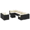 vidaXL Loungegrupp 10 delar med svarta dynor konstrotting