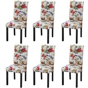 vidaXL Matstolar 6 st flerf&auml;rgad tyg