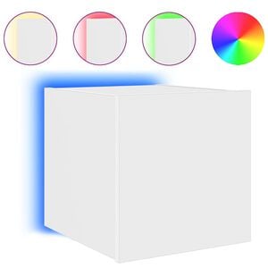vidaXL V&auml;ggmonterad tv-b&auml;nk LED vit 30,5x35x30 cm