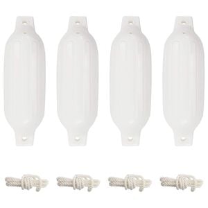 vidaXL St&ouml;tf&aring;ngare f&ouml;r b&aring;t 4 st vit &Oslash; 11x40 cm PVC