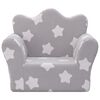 vidaXL Barnsoffa ljusgrå med stjärnor mjuk plysch