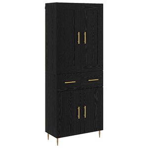 vidaXL Sk&aring;p Svart Ek 69,5 x 34 x 180 cm Konstruerat tr&auml;