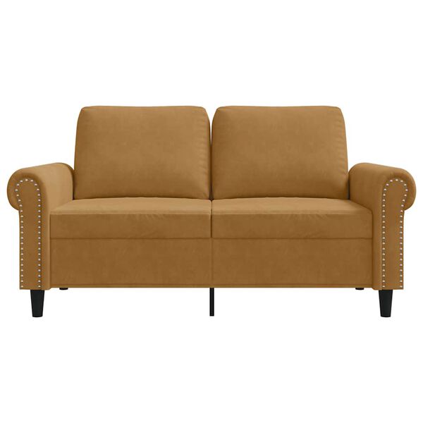 vidaXL 2-sitssoffa brun 120 cm sammet