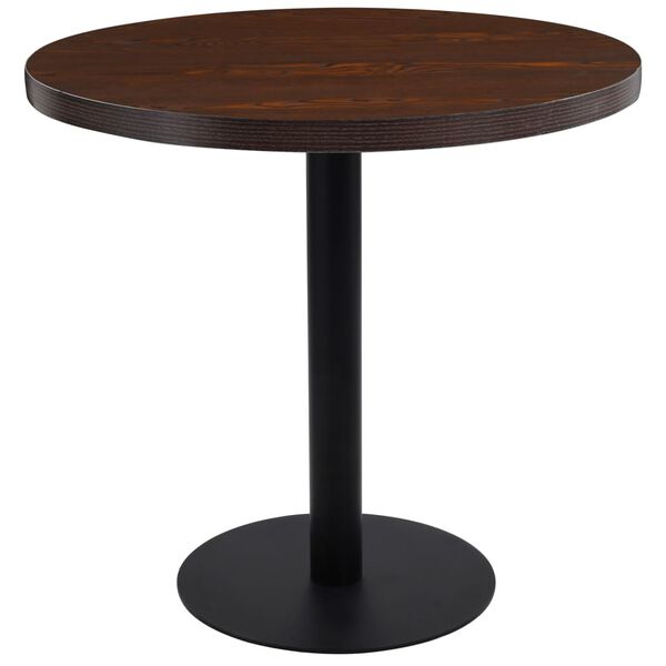 vidaXL Bistrobord m&ouml;rkbrun 80 cm MDF