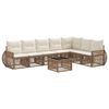 vidaXL Tr&auml;dg&aring;rdsoffset 8 pcs Beige och kr&auml;mvit konstrotting