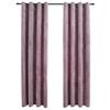 vidaXL M&ouml;rkl&auml;ggningsgardiner med ringar 2 st rosa sammet 140x225 cm