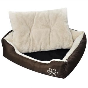 vidaXL Hundb&auml;dd brun och beige XXL