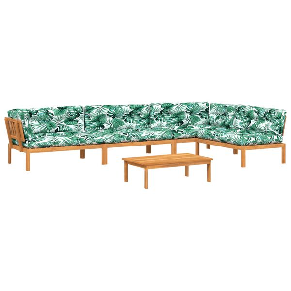 vidaXL Pallsoffgrupp f&ouml;r tr&auml;dg&aring;rden m. dynor 5 delar massivt akaciatr&auml;