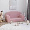 vidaXL Barnsoffa 2-sits rosa mjuk plysch