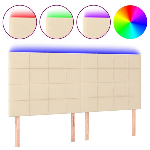 vidaXL S&auml;nggavel LED gr&auml;ddvit 160x5x118/128 cm tyg