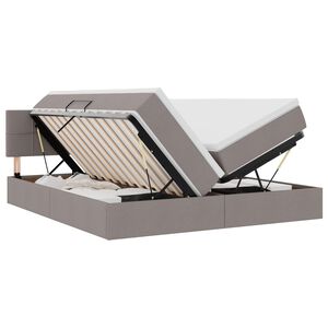 vidaXL LED f&ouml;rvaringss&auml;ng med madrass Taupe 180 x 200 cm Tyg