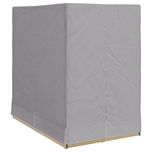 vidaXL Dubbel Solstol med Tak Beige 205 x 129 x 200 cm PE rotting