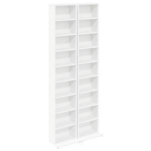 vidaXL CD Sk&aring;p 2 st Vit 33 x 23,5 x 175 cm Konstruerat tr&auml;