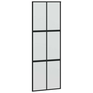 vidaXL Skjutd&ouml;rr svart 76x205 cm h&auml;rdat glas och aluminium
