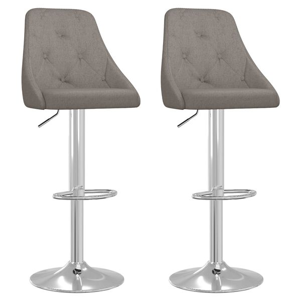 vidaXL Barstolar 2 st mörkgrå tyg