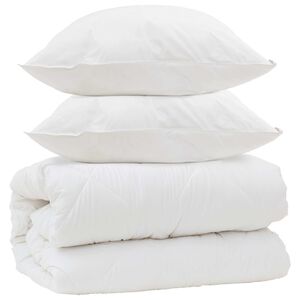 vidaXL Dunt&auml;cke med Kuddar med kudde 3 pcs Vit Mikrofiber