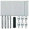 vidaXL Hexagonal st&auml;ngsel med betongfundament 50 x 0,5 m Gr&ouml;n Mesh