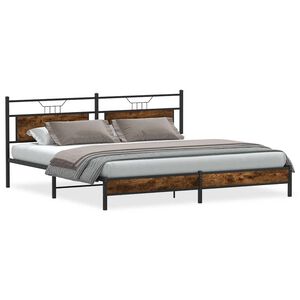 vidaXL S&auml;ngram utan madrass metall r&ouml;kf&auml;rgad ek 193x203 cm