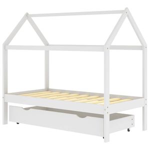 vidaXL Barns&auml;ng med l&aring;da vit massiv furu 80x160 cm
