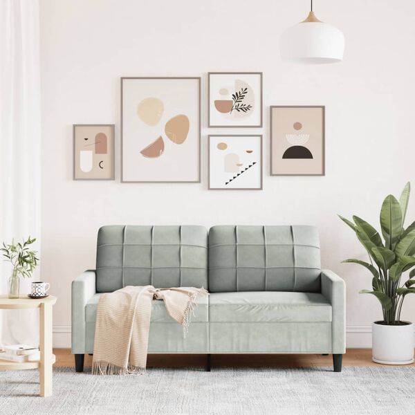 vidaXL 2-sitssoffa ljusgrå 140 cm sammet