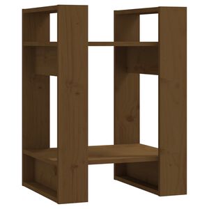 vidaXL Bokhylla/Rumsavdelare honungsbrun 41x35x57 cm massiv furu