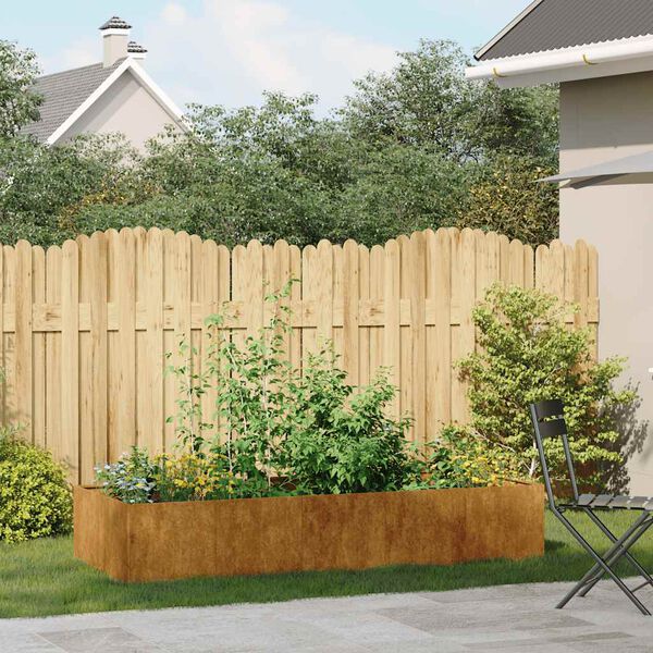 vidaXL Planteringskärl rostig 200x80x40 cm väderbeständigt stål