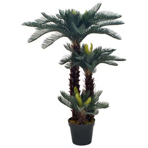 vidaXL Konstv&auml;xt Cycas med kruka 125 cm gr&ouml;n