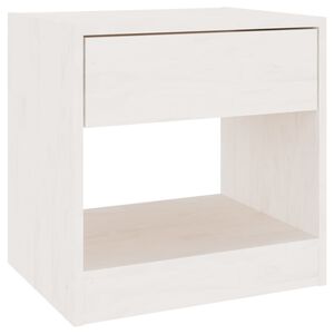vidaXL Sängbord 40x31x40 cm massiv furu vit