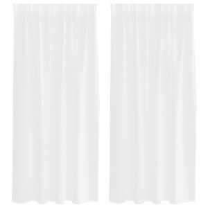 vidaXL Voile Gardin med gardiner 2 pcs Vit 175 x 140 cm Polyester