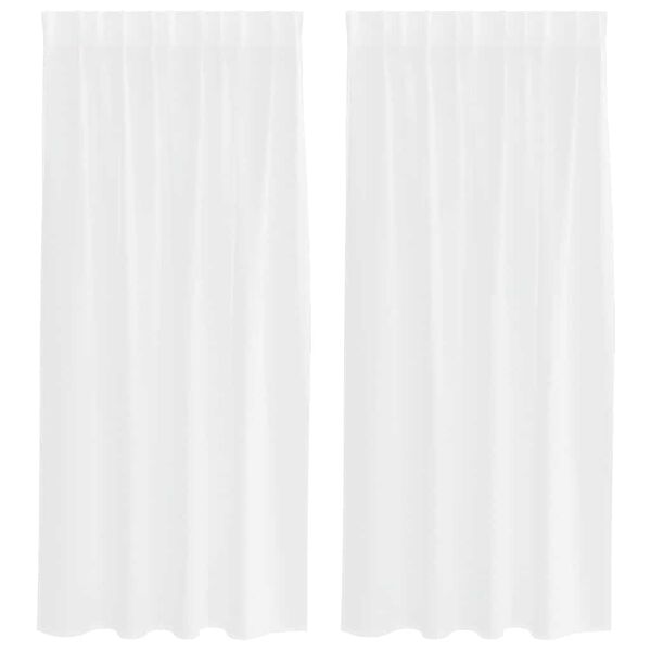 vidaXL Voile Gardin med gardiner 2 pcs Vit 175 x 140 cm Polyester