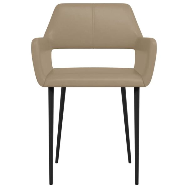 vidaXL Matstolar 2 st cappuccino konstl&auml;der