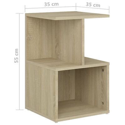 vidaXL Sängbord 2 st Sonoma-ek 35x35x55 cm konstruerat trä