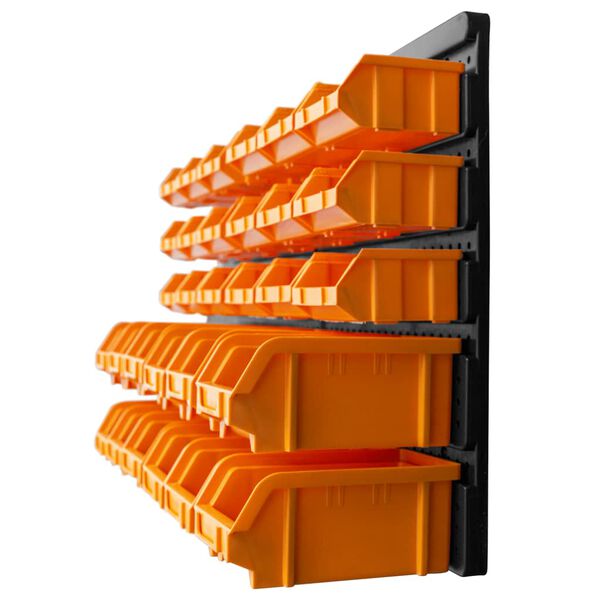 vidaXL Väggmonterade sortimentslådor 32 delar gul och svart