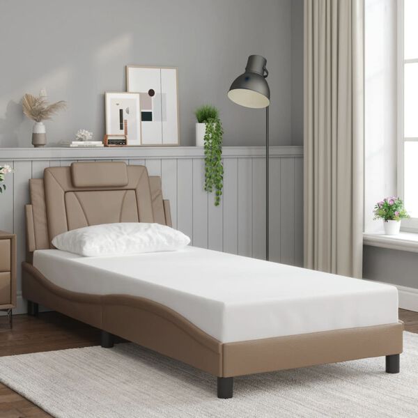 vidaXL Bed Frame "Viana" without Mattress Cappuccino 80x200 cm Faux Leather