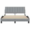 vidaXL Bed Frame without Mattress "Hanko" Light Grey 140x190 cm Fabric