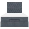 vidaXL Ottoman sängram med madrasser mörkgrå 120x190 cm sammet