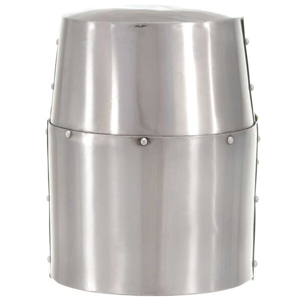 vidaXL Medeltida korsriddarhjälm för LARP silver stål