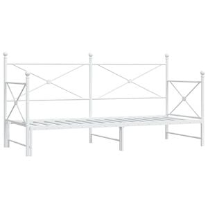 vidaXL Dagb&auml;dd med rull utan madrass vit 75x190 cm st&aring;l