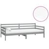 vidaXL Dagb&auml;dd med madrass 90x200 cm gr&aring; massiv furu