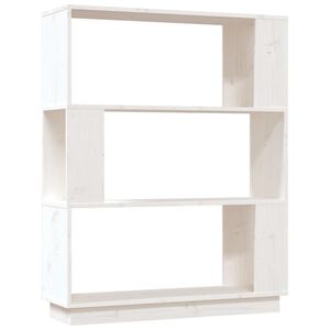 vidaXL Bokhylla/Rumsavdelare vit 80x25x101 cm massiv furu