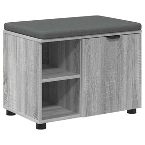 vidaXL Hallb&auml;nk Gr&aring; Sonoma 60 x 38 x 46 cm Konstruerat Tr&auml; och Tyg