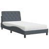 vidaXL Bed with Mattress Dark Grey 100x200 cm Velvet