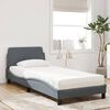 vidaXL Bed with Mattress "Dover" Dark Grey 90x200 cm Velvet