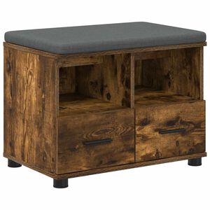vidaXL Hallb&auml;nk R&ouml;kt Ek 60 x 38 x 46 cm Konstruerat Tr&auml; och Tyg