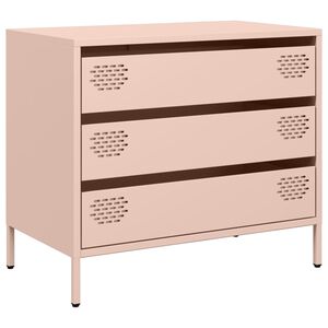 vidaXL Sk&auml;nk rosa 68x39x58,5 cm kallvalsat st&aring;l