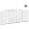 vidaXL Gabion b&aring;gformad 7 st 400x30x160/180 cm galvaniserat j&auml;rn
