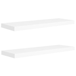 vidaXL Svävande vägghyllor 2 st vit 80x23,5x3,8 cm MDF