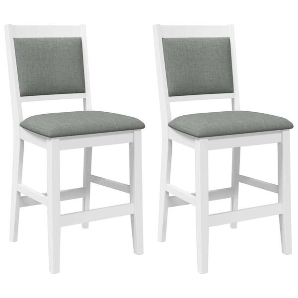 vidaXL Barstolar med kuddar 2 st, vit, massivt trä, gummi